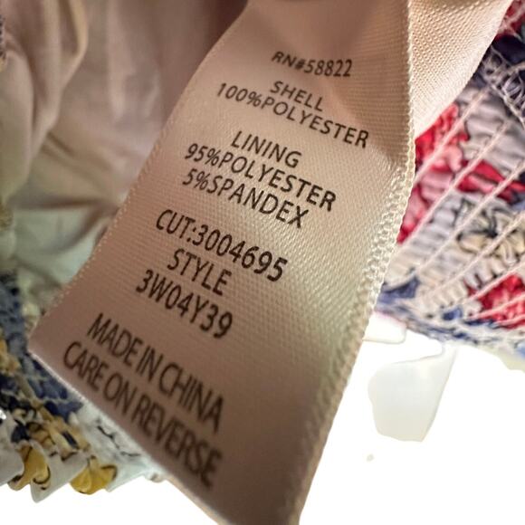 Max Studios Womens 3X Floral Top w/ Open Slit Sleeves and Shirred Waistband - Picture 6 of 10